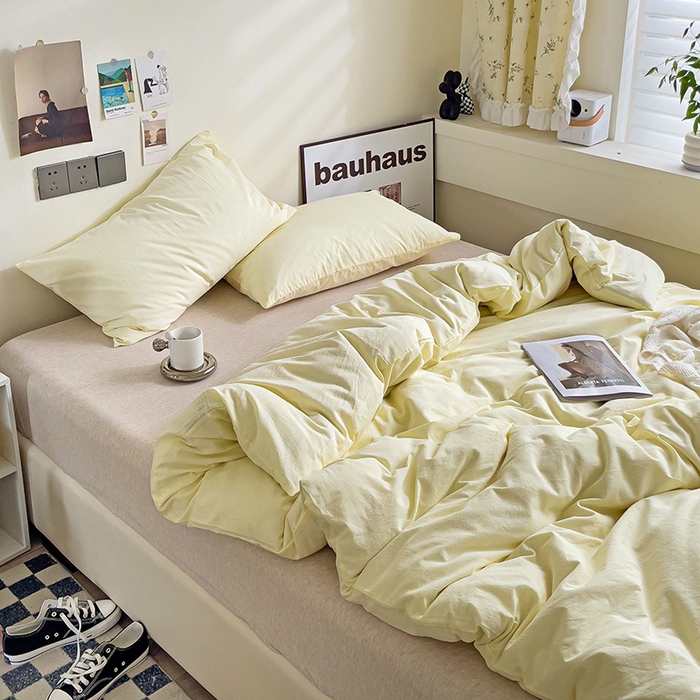 91家纺网 家纺一手货源 找家纺 （总）六巷胡同 2023新款32支全棉纯色水洗棉单被套