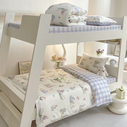 91家纺网 家纺一手货源 找家纺 （总）昔可家纺 2023新款少女粉渐变色上下铺全棉四件套