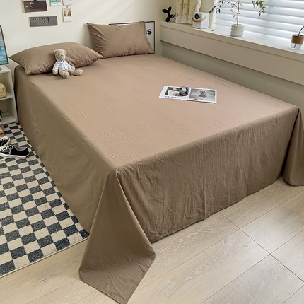 91家纺网 家纺一手货源 找家纺 六巷胡同 2023新款32支全棉纯色水洗棉单床单 班尼咖