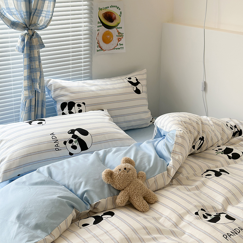 91家纺网 家纺一手货源 找家纺 （总）昔可家纺 2023新款多巴胺卡通学生季全棉四件套