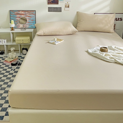 91家纺网 家纺一手货源 找家纺 （总）六巷胡同 2023新款32支全棉纯色水洗棉单床笠