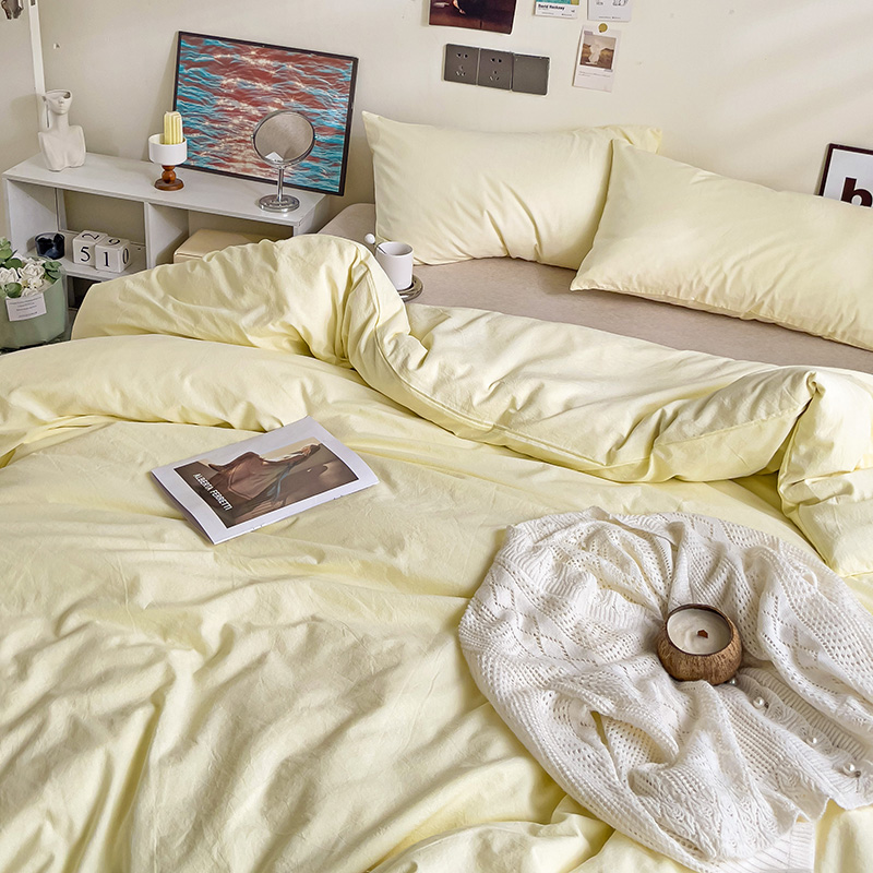 91家纺网 家纺一手货源 找家纺 （总）六巷胡同 2023新款32支全棉纯色水洗棉单被套