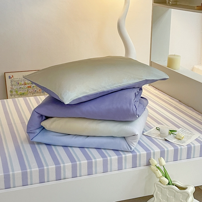 91家纺网 家纺一手货源 找家纺 昔可家纺 2023新款少女粉渐变色上下铺全棉四件套 渐变紫调