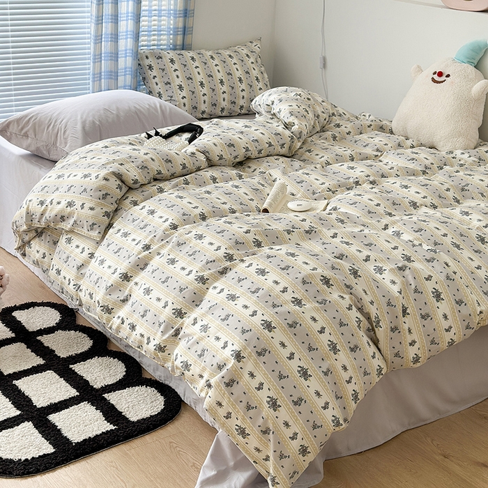 91家纺网 家纺一手货源 找家纺 （总）昔可家纺 2023新款法式田园花卉混搭全棉四件套