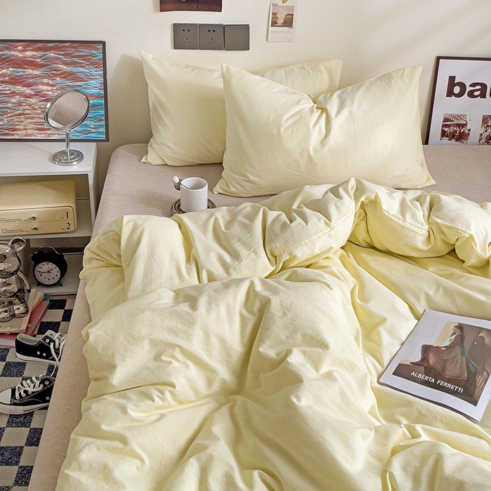 91家纺网 家纺一手货源 找家纺 （总）六巷胡同 2023新款32支全棉纯色水洗棉单被套