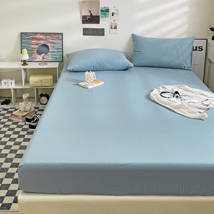 91家纺网 家纺一手货源 找家纺 （总）六巷胡同 2023新款32支全棉纯色水洗棉单床笠