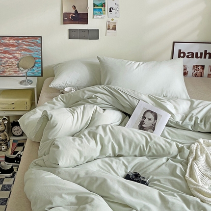 91家纺网 家纺一手货源 找家纺 （总）六巷胡同 2023新款32支全棉纯色水洗棉单被套