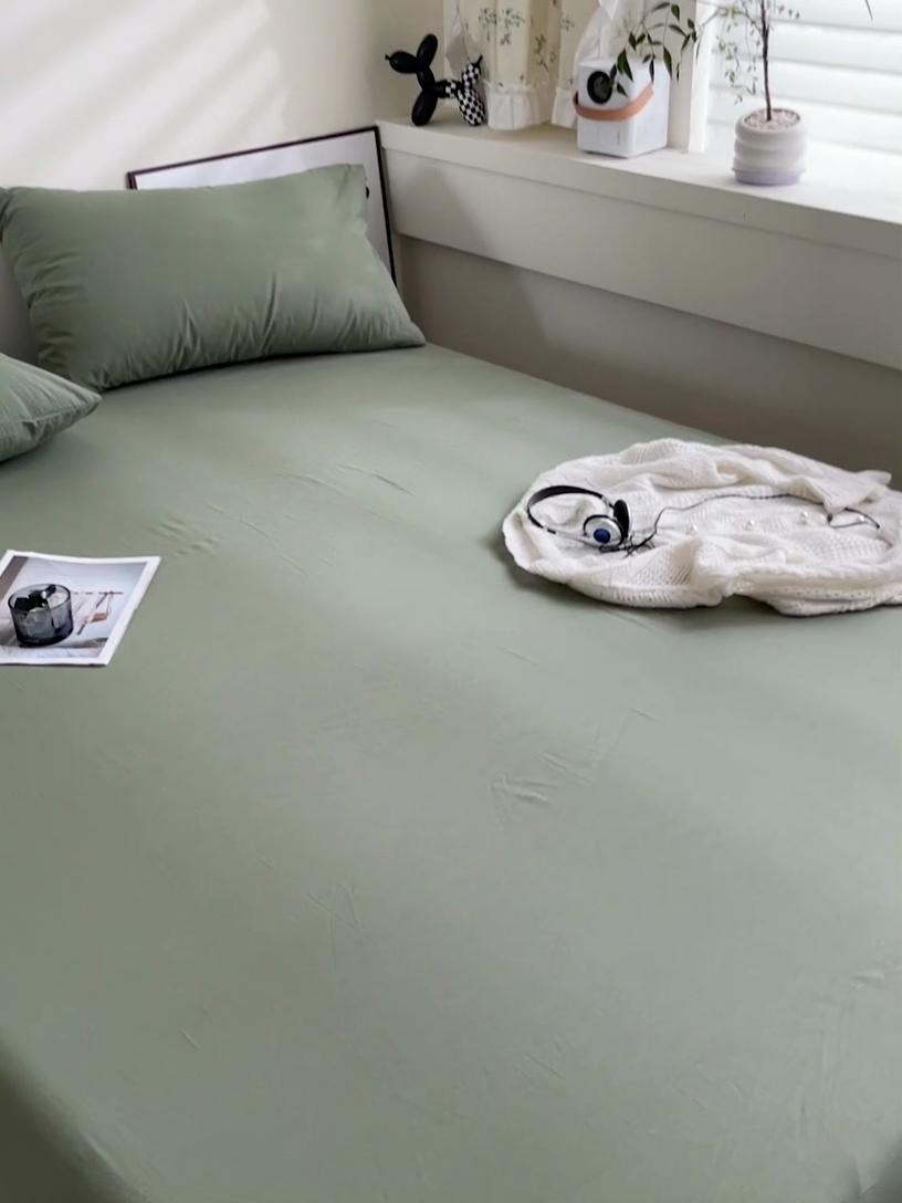 91家纺网 家纺一手货源 找家纺 六巷胡同 2023新款32支全棉纯色水洗棉单床笠 奶奶灰