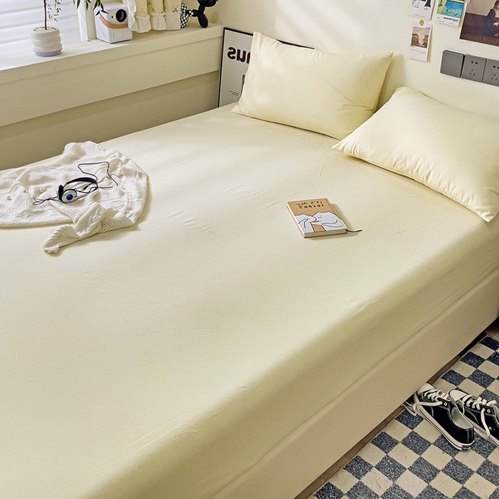 91家纺网 家纺一手货源 找家纺 （总）六巷胡同 2023新款32支全棉纯色水洗棉单床笠