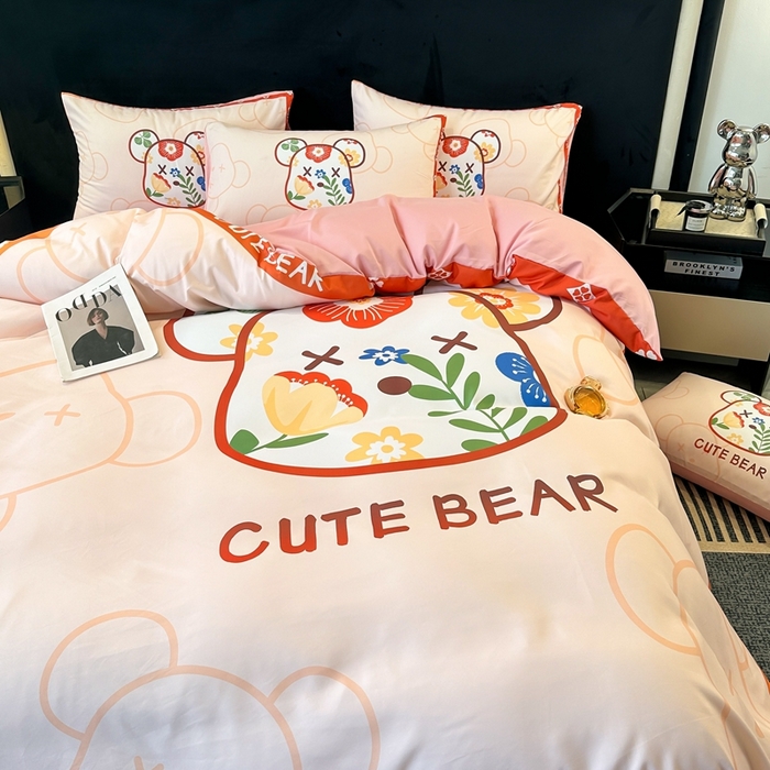 91家纺网 家纺一手货源 找家纺 色鬼布艺 2023新款加厚双面磨毛数码大版印花四件套 花梦里