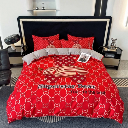 91家纺网 家纺一手货源 找家纺 （总）色鬼布艺 2023新款加厚双面磨毛数码大版印花四件套