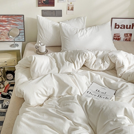 91家纺网 家纺一手货源 找家纺 （总）六巷胡同 2023新款32支全棉纯色水洗棉单被套