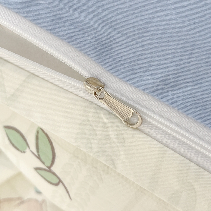 91家纺网 家纺一手货源 找家纺 昔可家纺 2023新款少女粉渐变色上下铺全棉四件套 森系花园兔