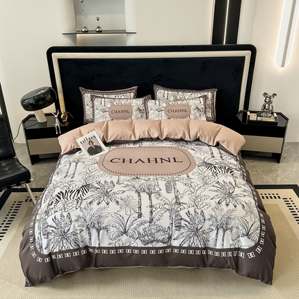 91家纺网 家纺一手货源 找家纺 （总）色鬼布艺 2023新款加厚双面磨毛数码大版印花四件套