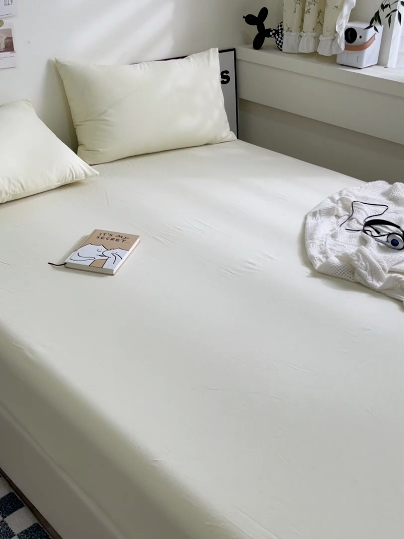 91家纺网 家纺一手货源 找家纺 （总）六巷胡同 2023新款32支全棉纯色水洗棉单床笠