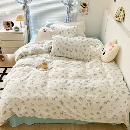 91家纺网 家纺一手货源 找家纺 （总）昔可家纺 2023新款多巴胺卡通学生季全棉四件套