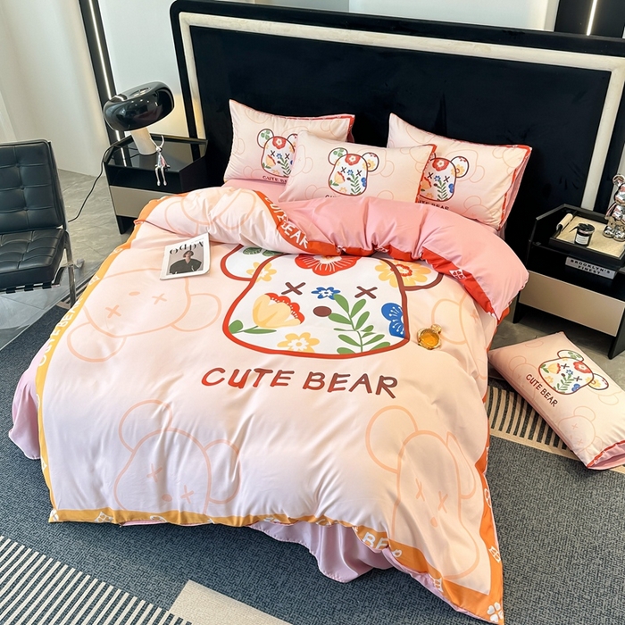 91家纺网 家纺一手货源 找家纺 色鬼布艺 2023新款加厚双面磨毛数码大版印花四件套 花梦里