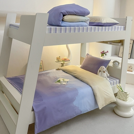 91家纺网 家纺一手货源 找家纺 （总）昔可家纺 2023新款少女粉渐变色上下铺全棉四件套