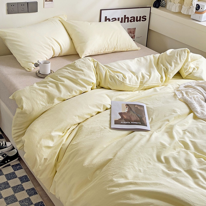 91家纺网 家纺一手货源 找家纺 （总）六巷胡同 2023新款32支全棉纯色水洗棉单被套