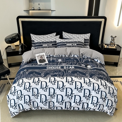 色鬼布艺 2023新款加厚双面磨毛数码大版印花四件套 魅惑-蓝