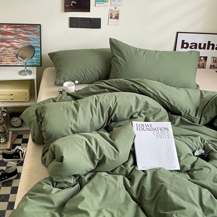 91家纺网 家纺一手货源 找家纺 （总）六巷胡同 2023新款32支全棉纯色水洗棉单被套