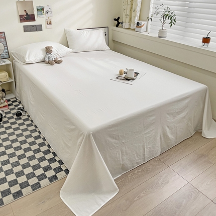 91家纺网 家纺一手货源 找家纺 六巷胡同 2023新款32支全棉纯色水洗棉单床单 牛乳白