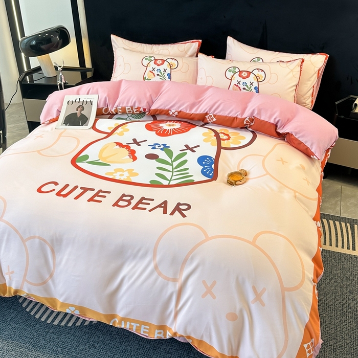 91家纺网 家纺一手货源 找家纺 色鬼布艺 2023新款加厚双面磨毛数码大版印花四件套 花梦里