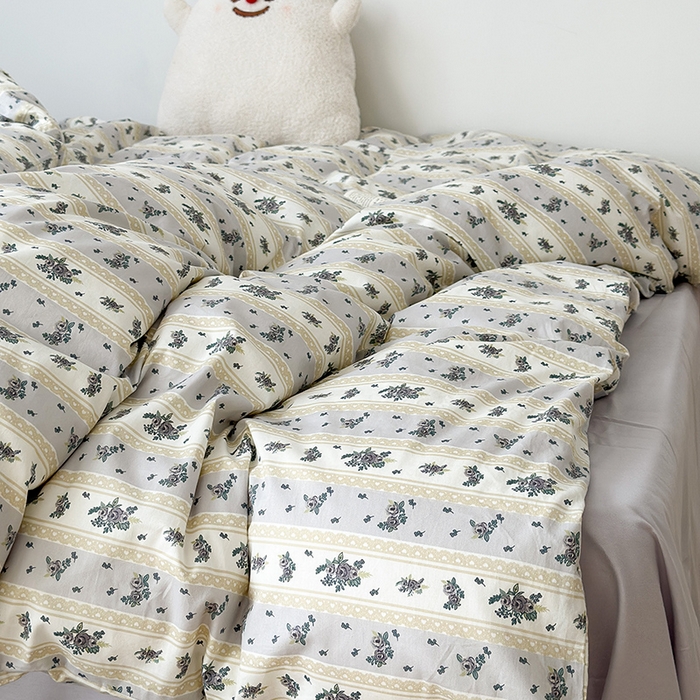 91家纺网 家纺一手货源 找家纺 （总）昔可家纺 2023新款法式田园花卉混搭全棉四件套