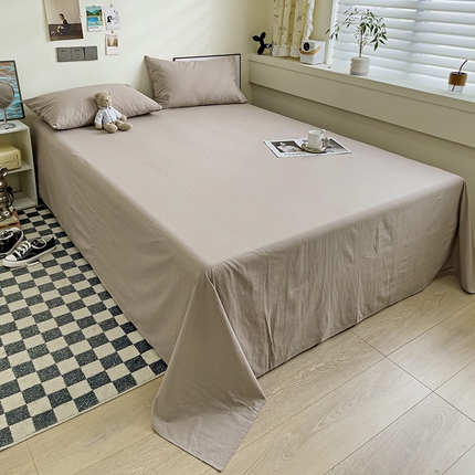 91家纺网 家纺一手货源 找家纺 六巷胡同 2023新款32支全棉纯色水洗棉单床单 迷雾灰