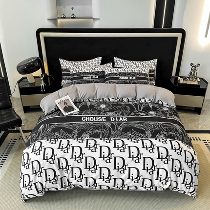 91家纺网 家纺一手货源 找家纺 （总）色鬼布艺 2023新款加厚双面磨毛数码大版印花四件套