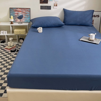 91家纺网 家纺一手货源 找家纺 （总）六巷胡同 2023新款32支全棉纯色水洗棉单床笠