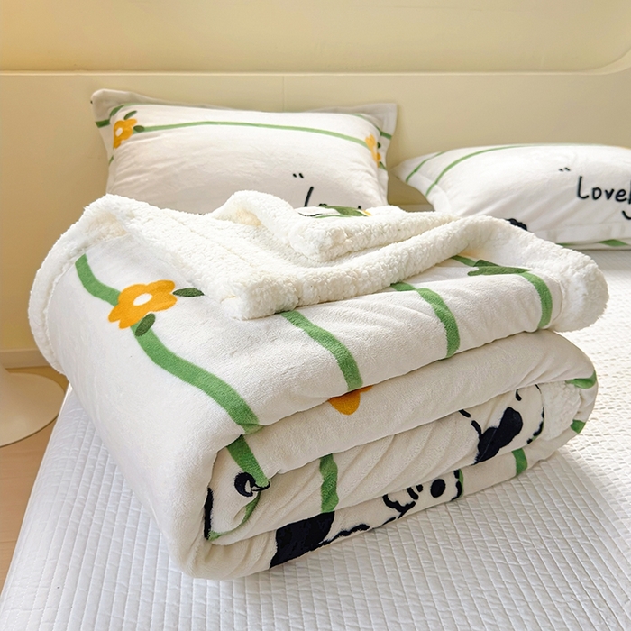 91家纺网 家纺一手货源 找家纺 沐慕 2023新款毛毯 皮皮狗