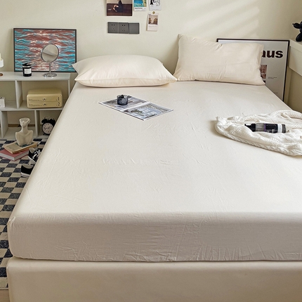 91家纺网 家纺一手货源 找家纺 （总）六巷胡同 2023新款32支全棉纯色水洗棉单床笠