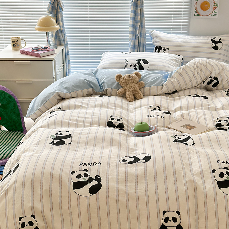 91家纺网 家纺一手货源 找家纺 （总）昔可家纺 2023新款多巴胺卡通学生季全棉四件套