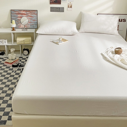 91家纺网 家纺一手货源 找家纺 （总）六巷胡同 2023新款32支全棉纯色水洗棉单床笠