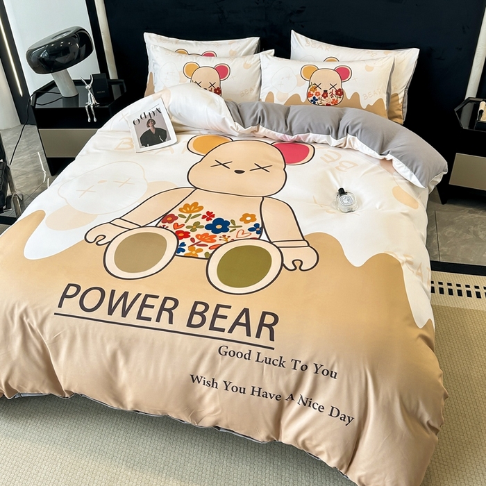 91家纺网 家纺一手货源 找家纺 色鬼布艺 2023新款加厚双面磨毛数码大版印花四件套 芬利