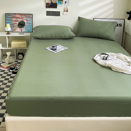 91家纺网 家纺一手货源 找家纺 （总）六巷胡同 2023新款32支全棉纯色水洗棉单床笠