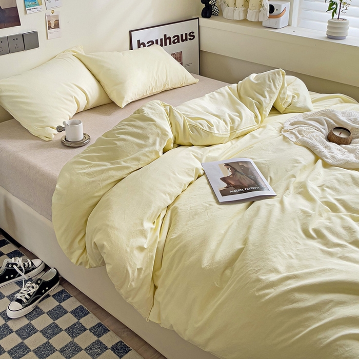 91家纺网 家纺一手货源 找家纺 （总）六巷胡同 2023新款32支全棉纯色水洗棉单被套