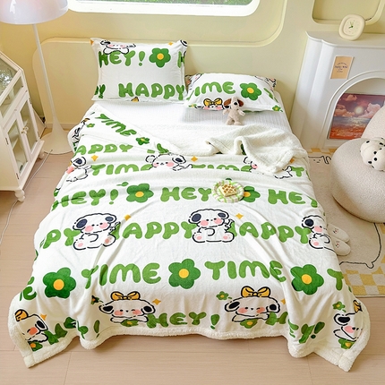 沐慕 2023新款毛毯 字母萌宠