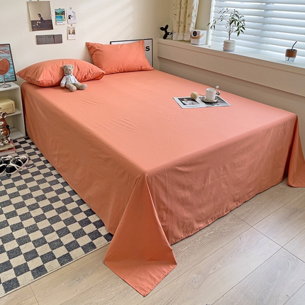 91家纺网 家纺一手货源 找家纺 六巷胡同 2023新款32支全棉纯色水洗棉单床单 脏脏橘