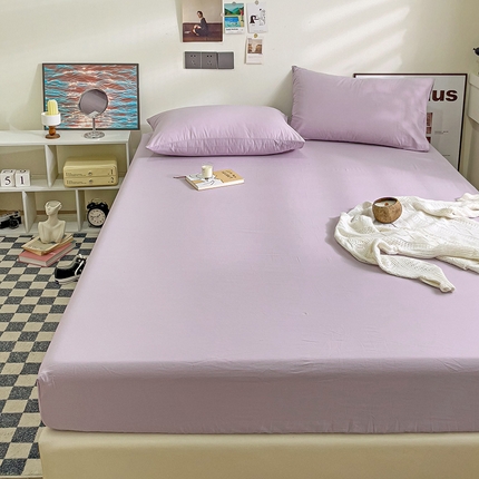 91家纺网 家纺一手货源 找家纺 （总）六巷胡同 2023新款32支全棉纯色水洗棉单床笠