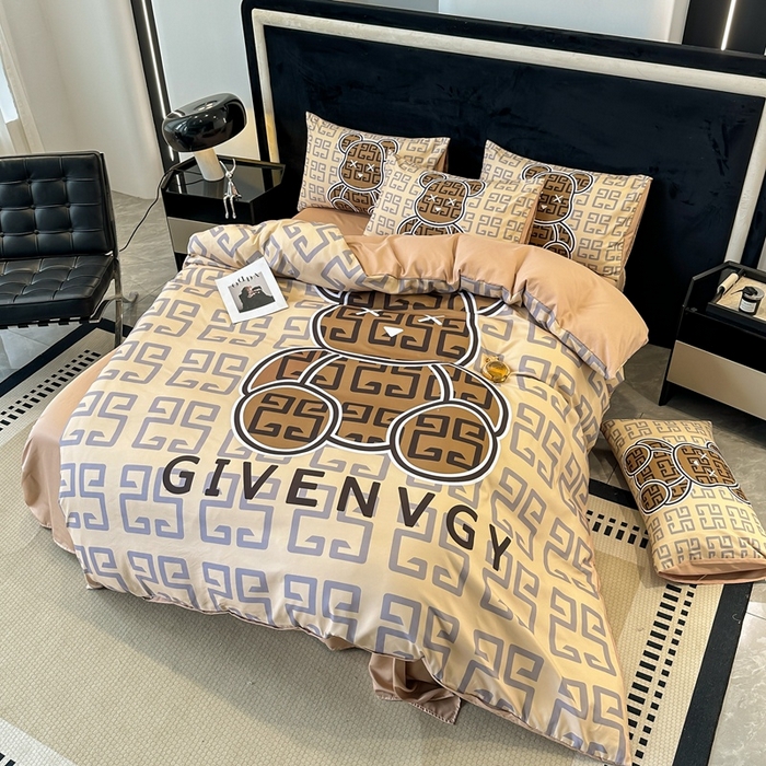 91家纺网 家纺一手货源 找家纺 色鬼布艺 2023新款加厚双面磨毛数码大版印花四件套 可可熊