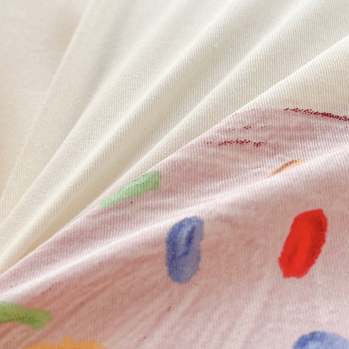 91家纺网 家纺一手货源 找家纺 昔可家纺 2023新款少女粉渐变色上下铺全棉四件套 可口甜甜圈