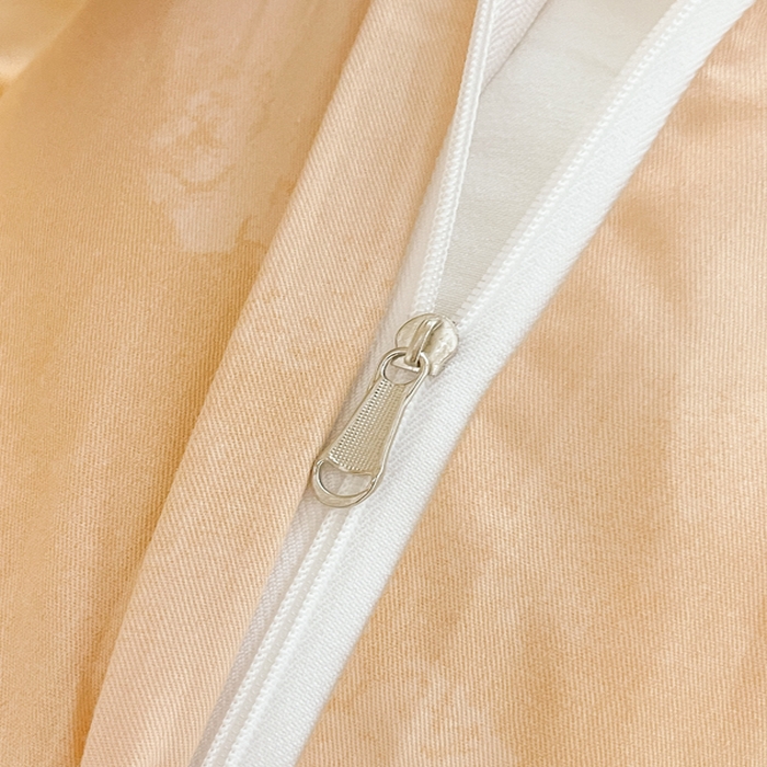 91家纺网 家纺一手货源 找家纺 昔可家纺 2023新款少女粉渐变色上下铺全棉四件套 落日橘调