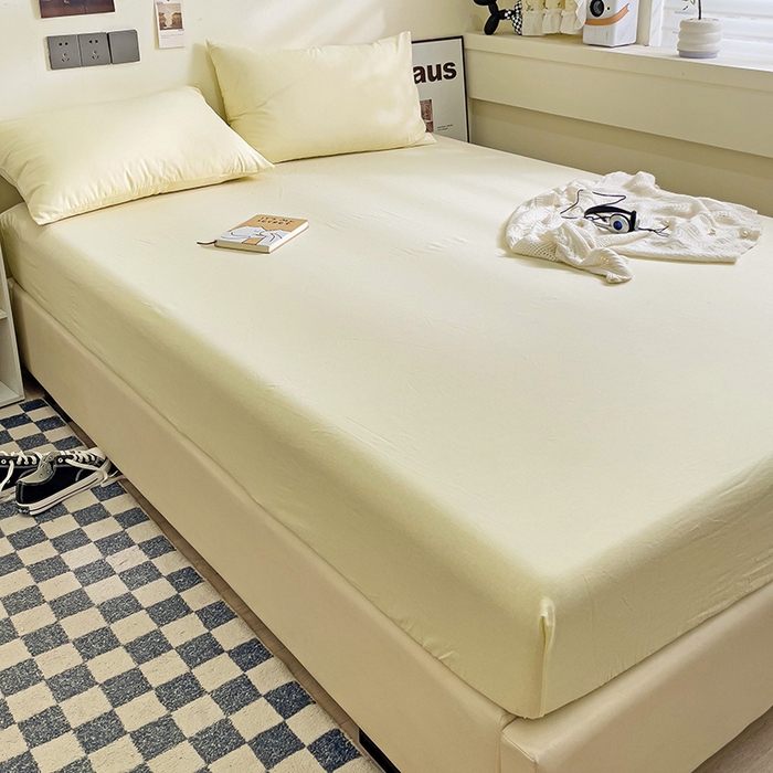 91家纺网 家纺一手货源 找家纺 （总）六巷胡同 2023新款32支全棉纯色水洗棉单床笠