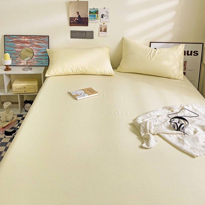 91家纺网 家纺一手货源 找家纺 （总）六巷胡同 2023新款32支全棉纯色水洗棉单床笠