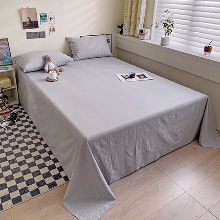 91家纺网 家纺一手货源 找家纺 六巷胡同 2023新款32支全棉纯色水洗棉单床单 藤萝紫