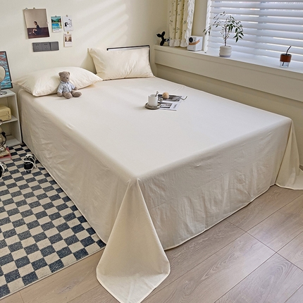 91家纺网 家纺一手货源 找家纺 六巷胡同 2023新款32支全棉纯色水洗棉单床单 橡皮粉