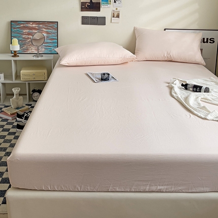 91家纺网 家纺一手货源 找家纺 （总）六巷胡同 2023新款32支全棉纯色水洗棉单床笠