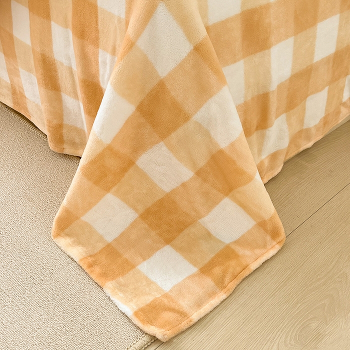 91家纺网 家纺一手货源 找家纺 桃子 2023新款ins小清新韩系卡通少女心奶油兔子加厚牛奶绒系列四件套-第一批 绒-橙汁